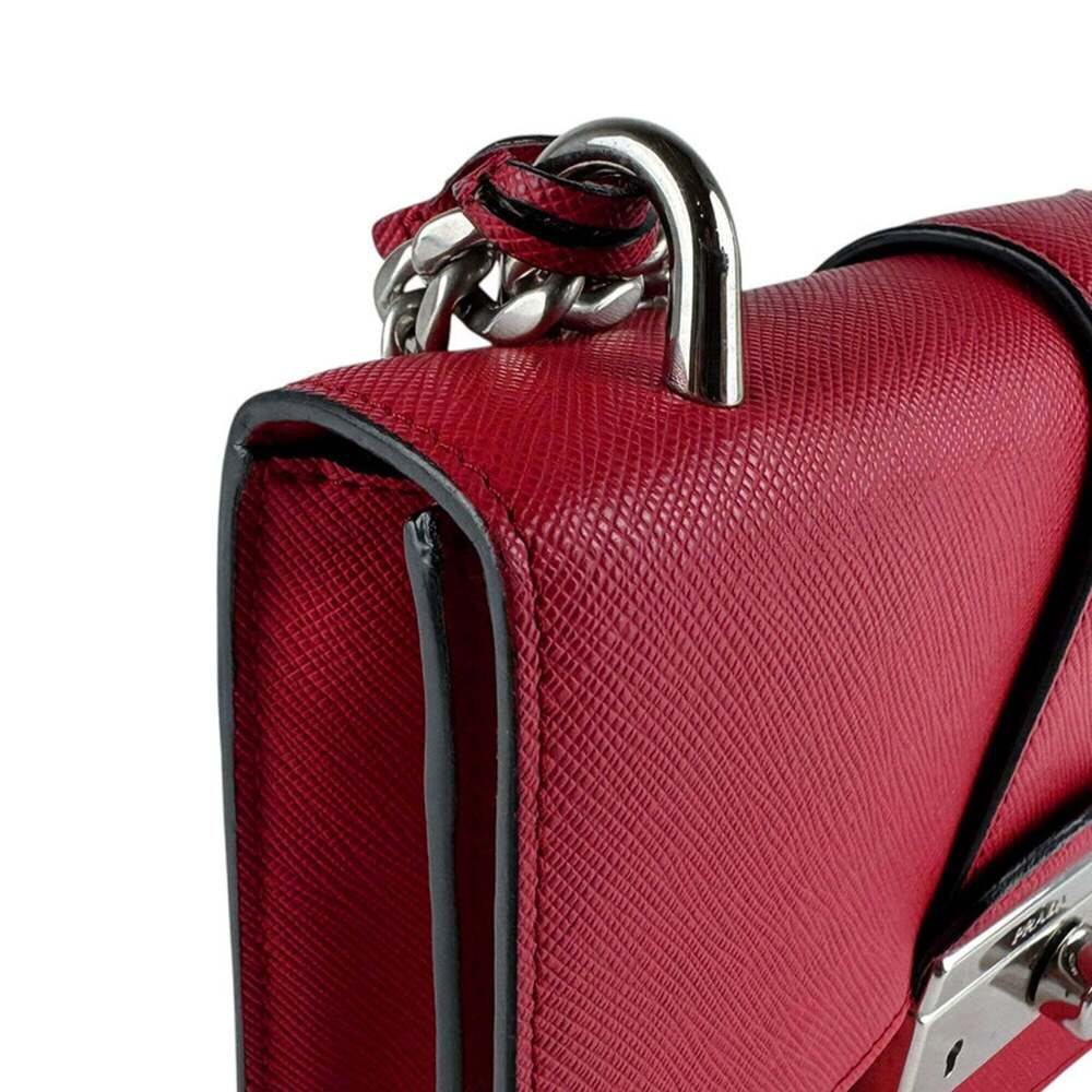 PRADA Red Leather Shoulder Bag - Picture 6 of 13